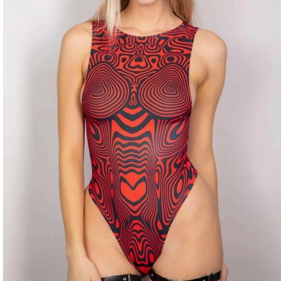 Freedom Rave Wear High Neck Bodysuit - Picture 6 of 7